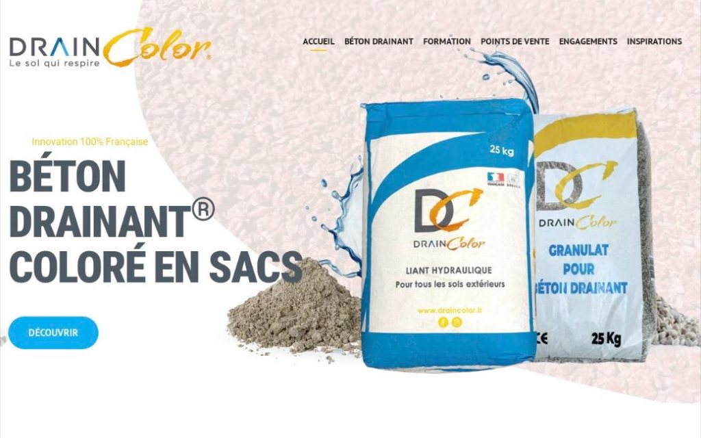 Site de DrainColor, fabricant de béton drainant coloré