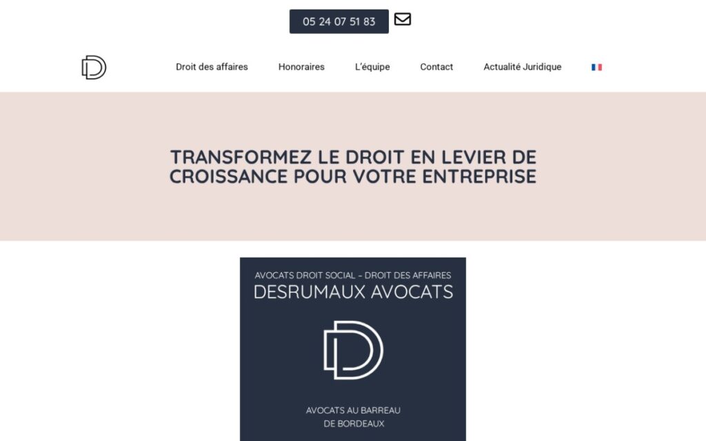 Réalisation SEO Design : Desrumaux Avocats