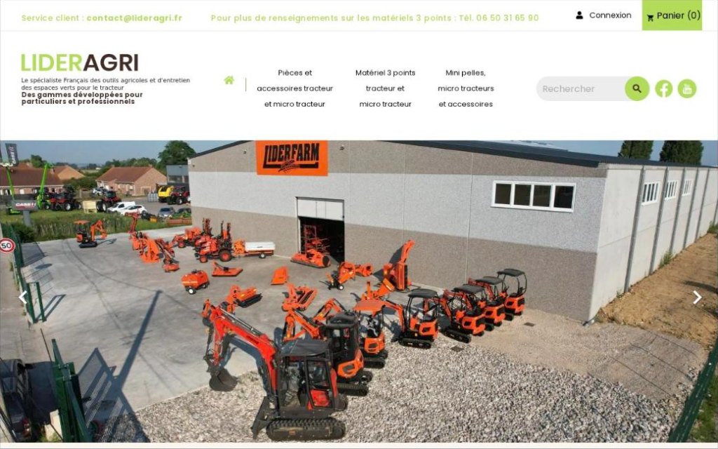 Boutique en ligne Lideragri, matériel et pièces de micro-tracteur