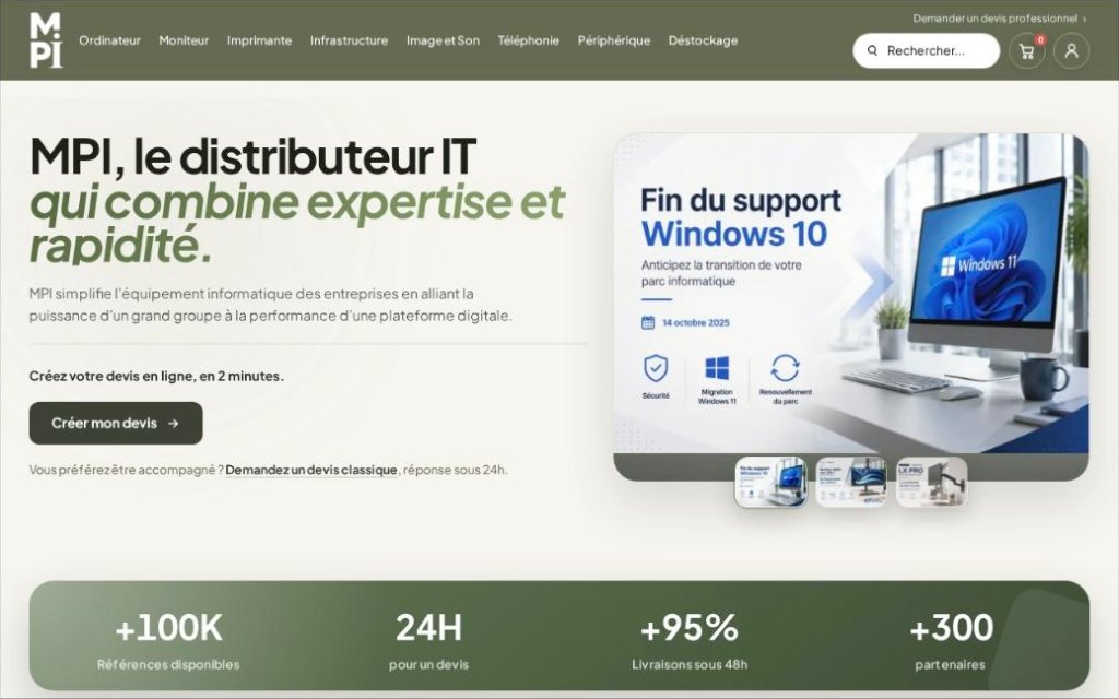 Boutique en ligne Mon Parc Informatique, distributeur de matériel informatique